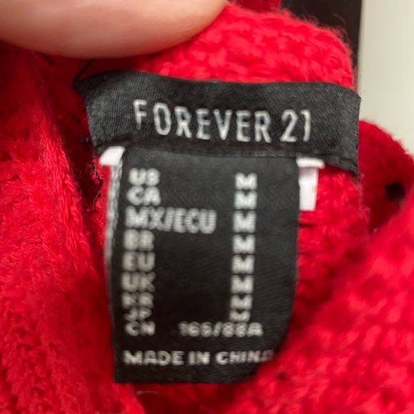 Red, size medium, crocheted tank top, laces up the back - Picture 2 of 3